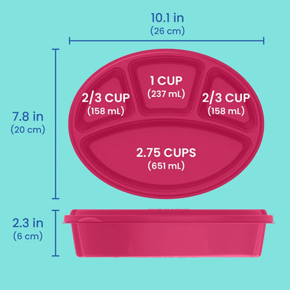 Bentgo Easyboxes 4-Compartment Oval Containers 8-Piece Set