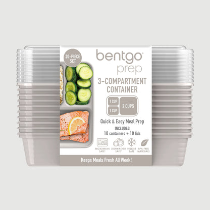 Bentgo Prep 3-Compartment Meal Prep Containers (20-Piece)