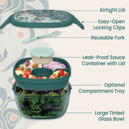 Bentgo Glass Prints All-in-One Salad Container