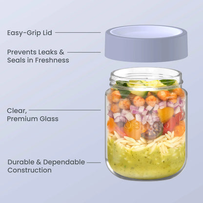 Bentgo Leak-Proof Glass Food Jars (16 fl oz Jars)